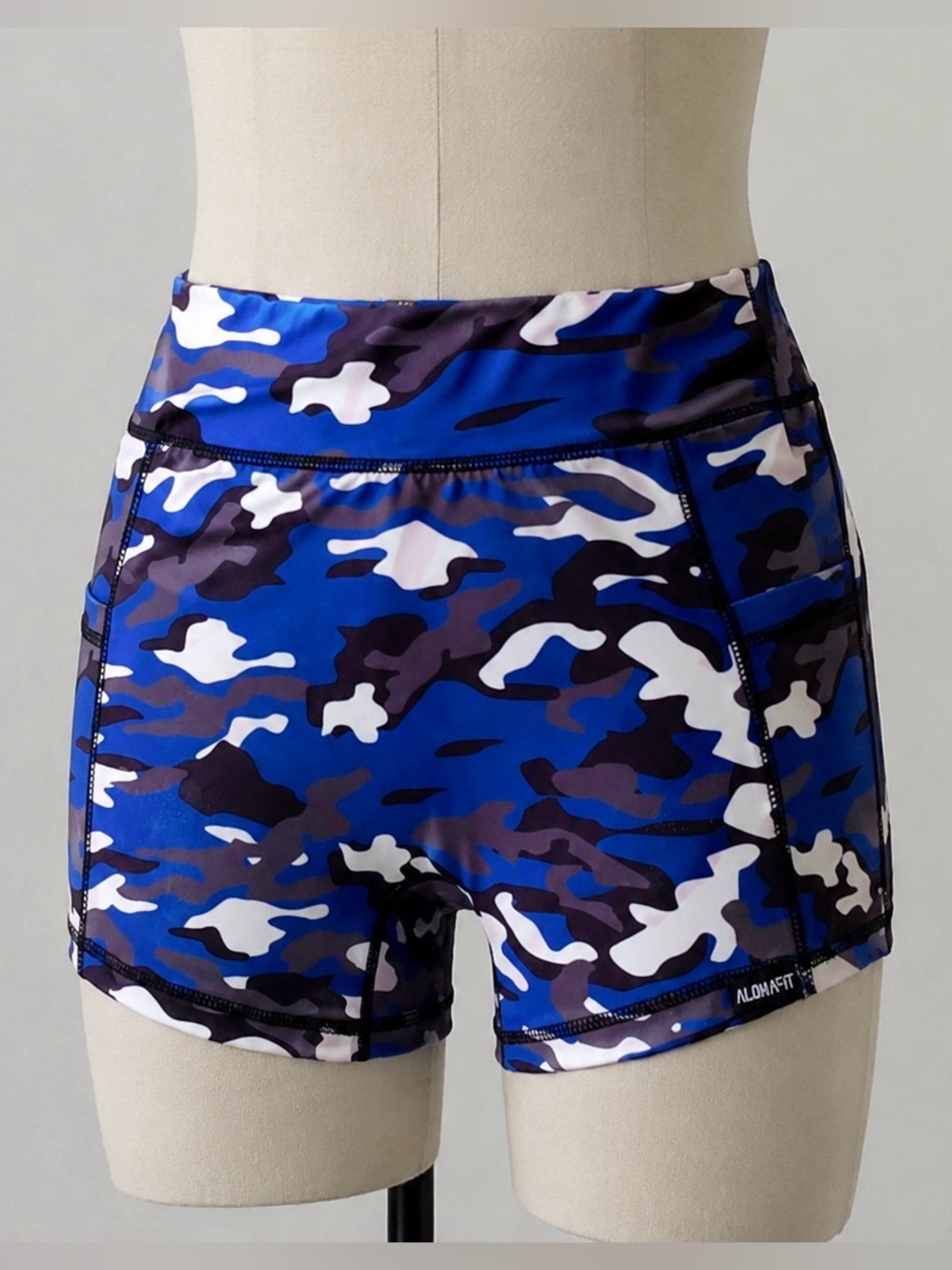 Blue Camo Athletic Shorts